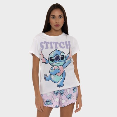 Disney Lilo Stitch Pyjamas Adults Womens M L XL XXL PJs Set Short Sleeve  UK