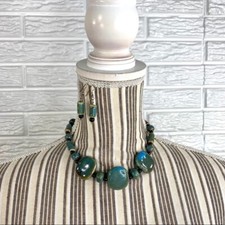 Beaded Statement Necklace  Earrings Set Stocking Stuffer Gift Idea