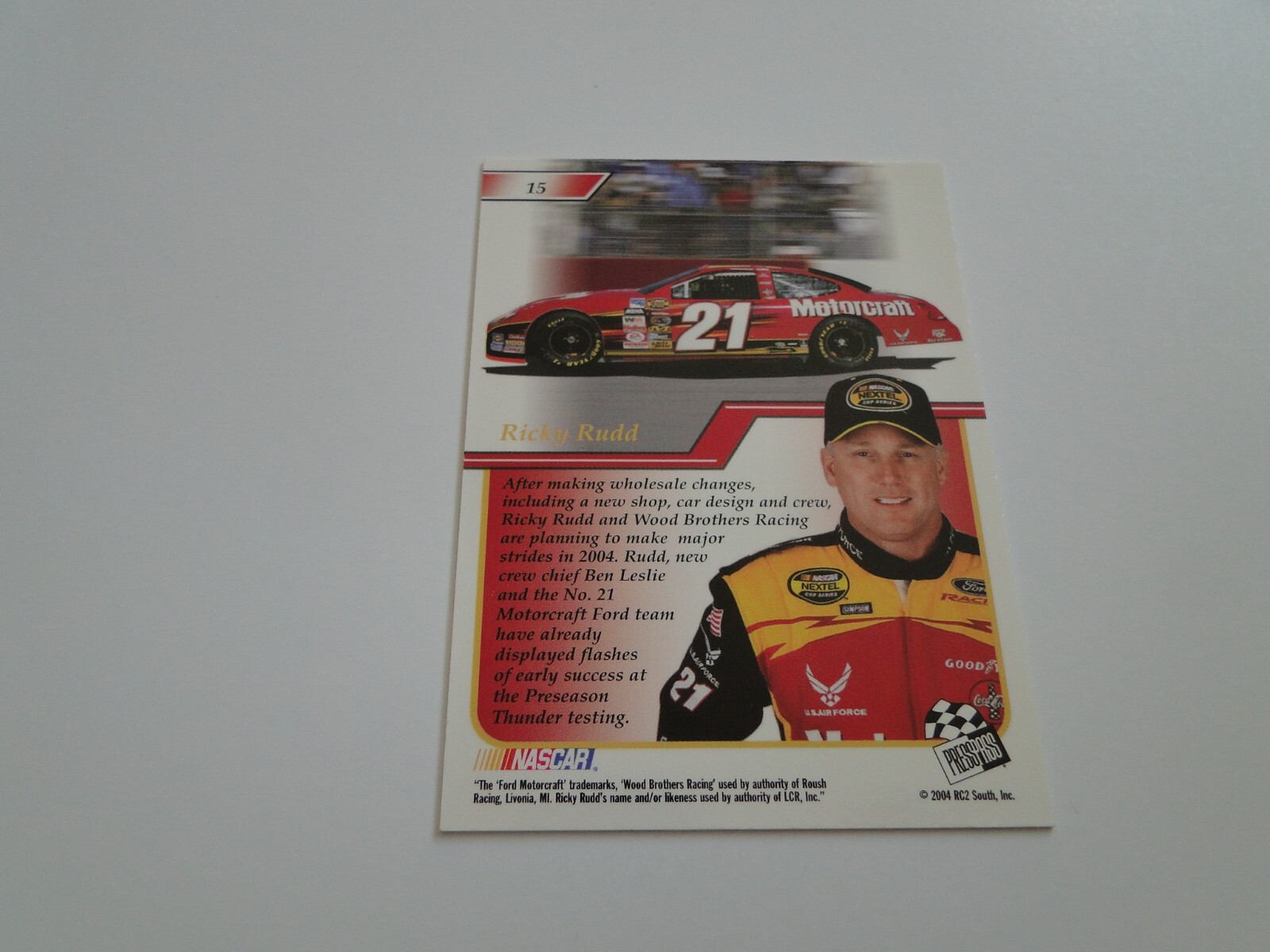 Track Ricky Rudd Card 2004 Press Pass Premium Ricky Rudd Card #15 | eBay
