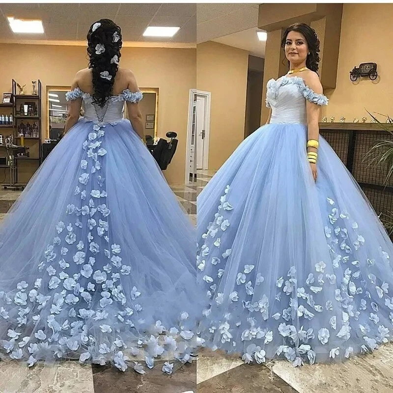 light blue quinceanera dress