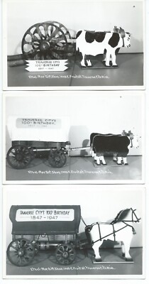 Three 1947 Traverse City Centennial post cards