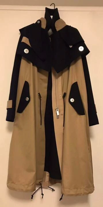 sacai Trench coat NAVY BEIGE size XS | eBay