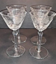 4  Libbey Rock Sharpe Embassy Safety Lip Liquor/Cocktail Glasses 5 7/8  " Tall
