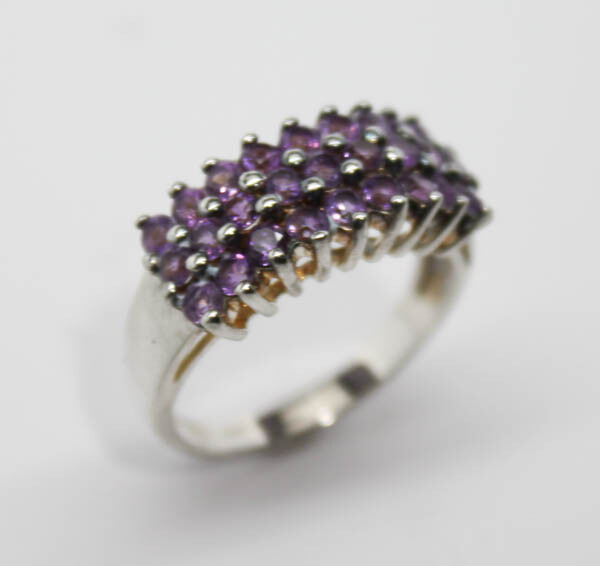 Dramatic Amethyst Sterling Silver Ring, Size 8.50… - image 1