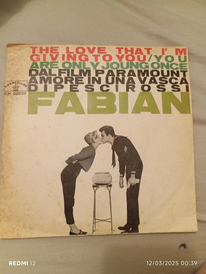 Fabian "the love that  I'm giving to you" 7" Italy Chancellor '59 US rock'n'roll - Image 2 of 3
