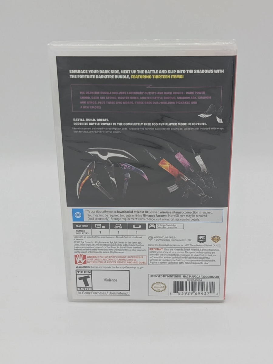Battle Royale Darkfire Bundle Nintendo Switch Codes Fortnite