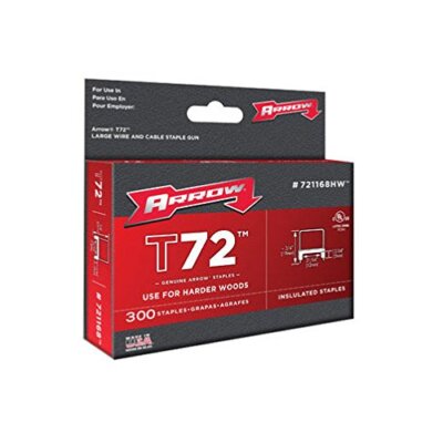 Arrow Fastener 721168HW 31/64'' T72 Hardwood Insulated Staples4