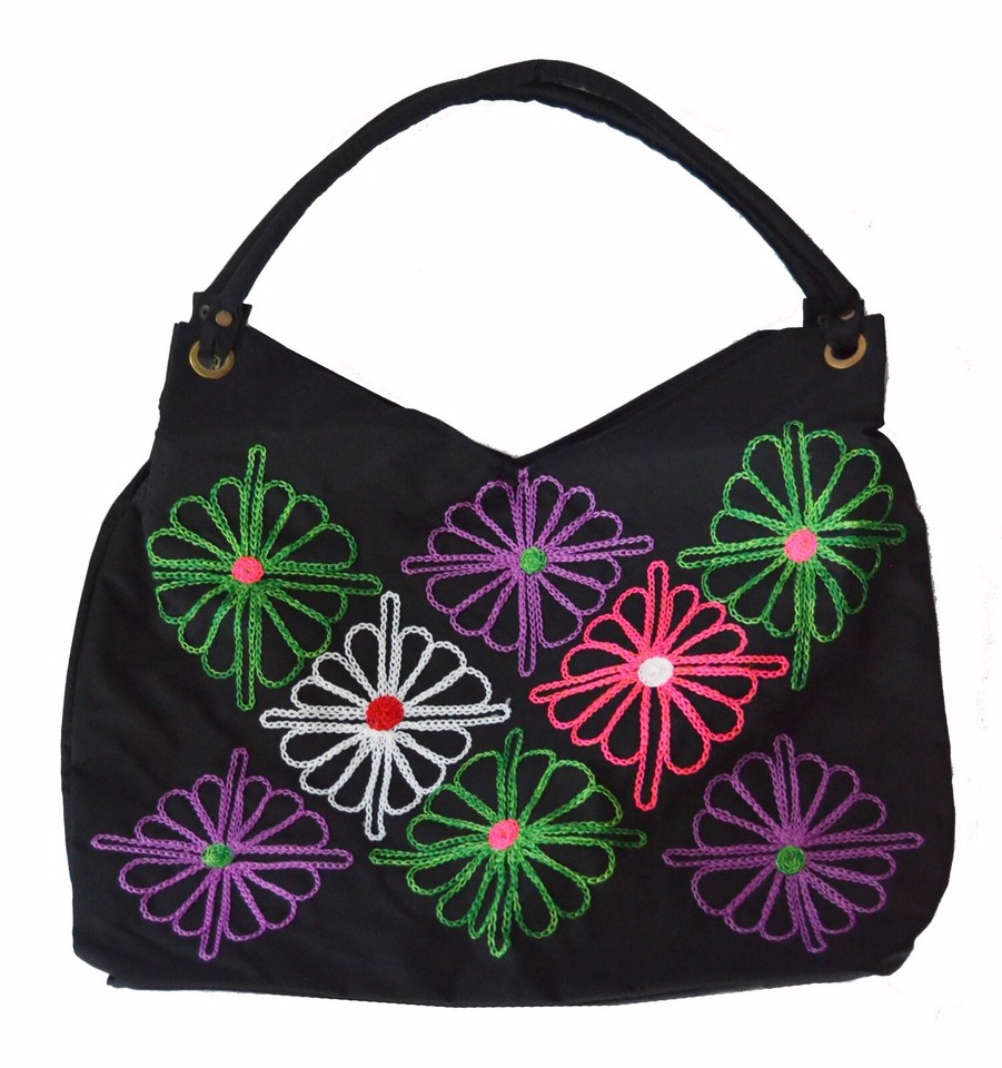 Women's embroidered hobo shoulder bag embroidered on both sides eBay