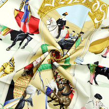 Hermes Scarf PLAZA DE TOROS 90cm Silk Foulard Carre HUBERT DE WATRIGANT