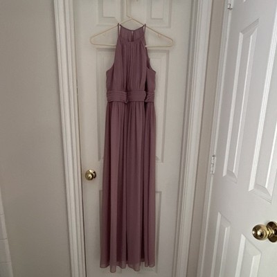 dusty rose bridesmaid dresses david's bridal David's Bridal Dusty Rose Satin Plus 18 Sleeveless Bridesmaid Dress V-Neck Slit