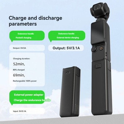For DJI OSMO Pocket 3 Battery Handle Mobile Power Charger Camera Accessories