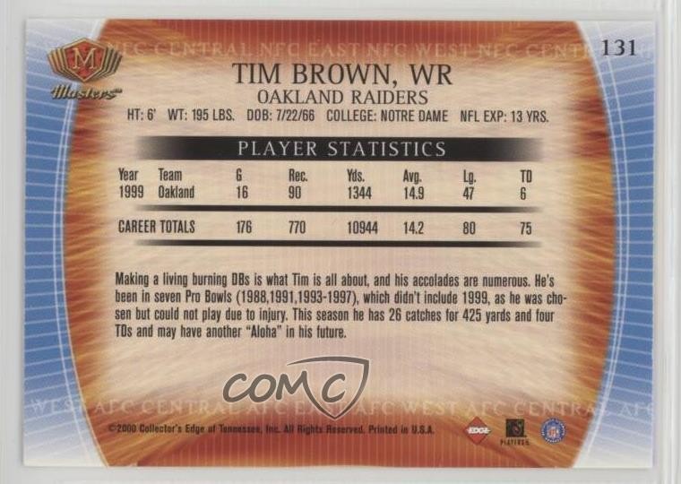 2000 Collector's Edge Masters Retail Tim Brown #131 HOF 1k3 | eBay