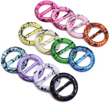 SEMINI 12PCS T-Shirt Clips 1 inch T Shirt Plastic Round Shape Fashion Scarf Clip