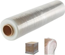 Clear Stretch Film Wrap- 17.5"x1200ft Shink Wrap Industrial Clear Plastic Wra...