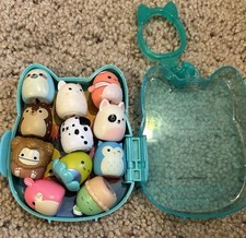 Squish-a-Longs LOT by Squishmallows Squishalongs Cat Carry Case Bag Clip  Mini