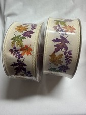 Holiday Craft 50 Yard Rolls Member's Mark Fall Leaves Wired Ribbon