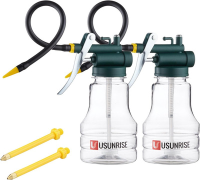 #ad 2 Sets Oil Can Transparent High Pressure Oiler with Rigid amp; Flex Spout Oil Can $21.09