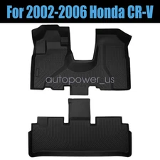 2Pcs For 2002-2006 Honda CR-V TPE All-Weather Front & Rear Floor Mats Liners Set