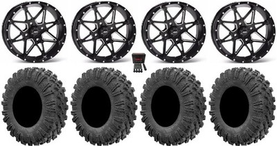 ITP Tornado 14'' Wheels Black 27'' MotoRavage Tires Polaris RZR