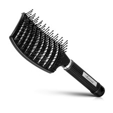 Hair Brush, Professional Curved Vented Brush for 1 Count Pack of 1 , black