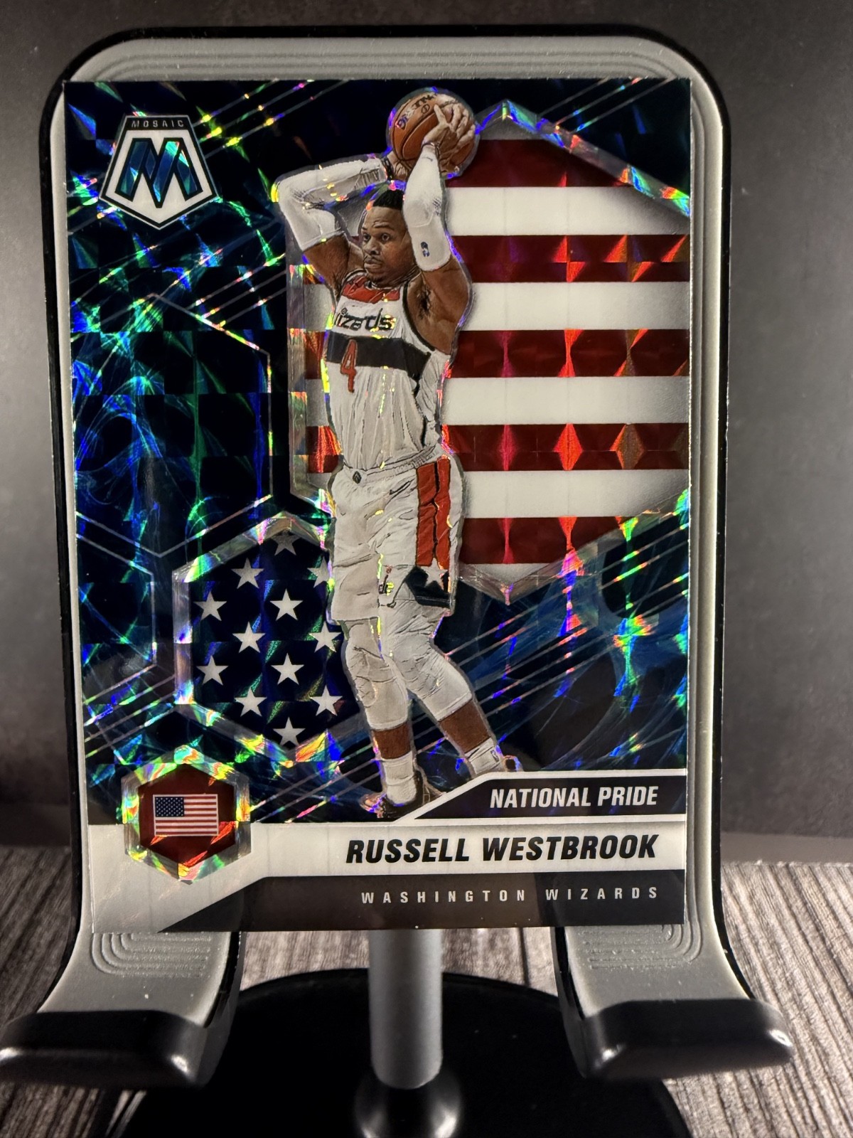 Russell Westbrook 2020-21 Panini Mosaic National Pride #253 Genesis SP