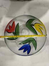 Kosta Boda Ulrica Hydman-Vallien Tulipa Signed Hand Painted Large Serving Bowl