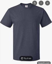 New 7 each Fruit Of The Loom Youth t-shirts Size Medium, Navy NWOT 100 Cotton