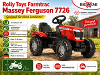 Rolly Toys Farmtrac Massey Ferguson 7726 Trettraktor Kindertraktor Spielzeug