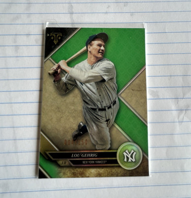 Topps 2017 Triple Threads Lou Gehrig #76 Amber 4/150 EBay 1of1 Jersey Number