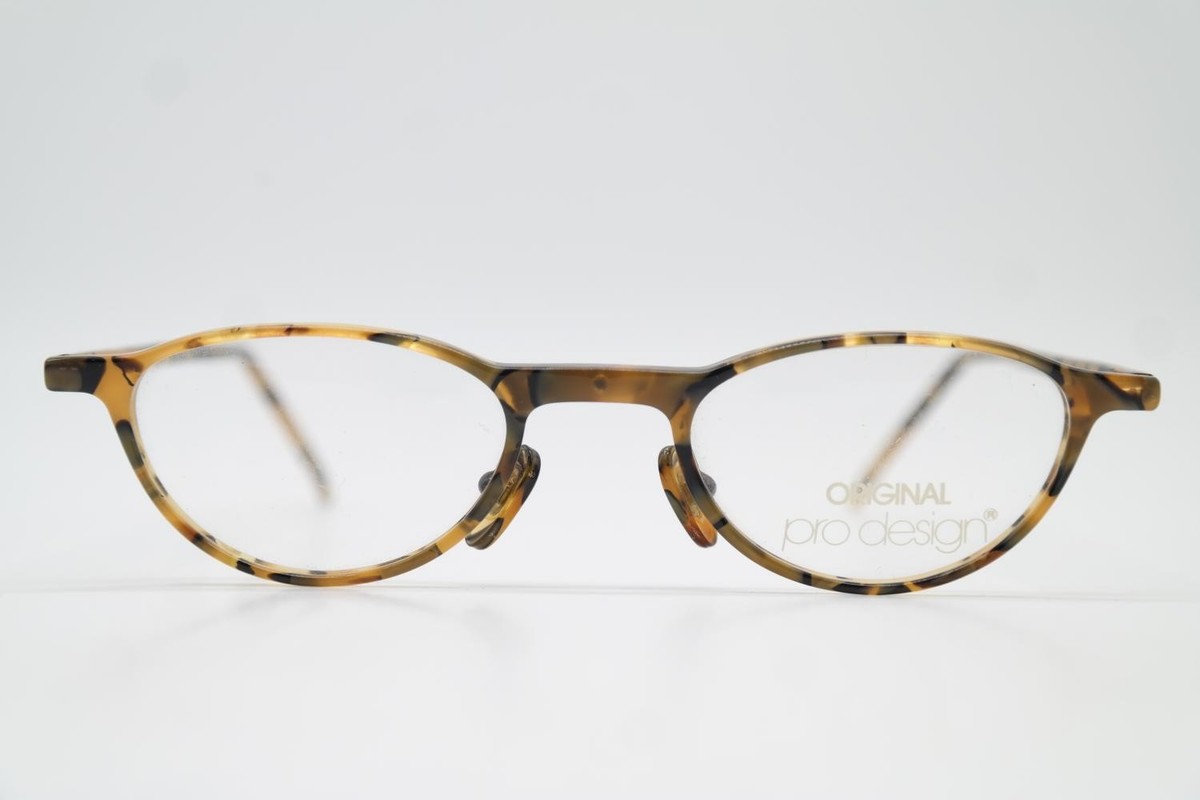 Vintage prodesign denmark P 2000 Oval Glasses Frame Braun Schwarz