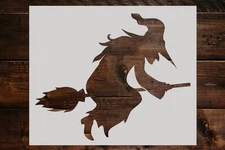 Witch on a Broom Stencil - Art and Wall Stencil