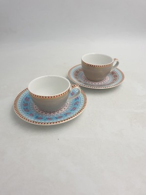 Pip Studio Home Porzellan Espresso Demitasse Tassen Untertassen rot weiß Blumen 4 Stück