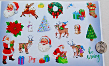 Current stickers Christmas 1/2 sheet Classic Santa reindeer tree stocking wreath
