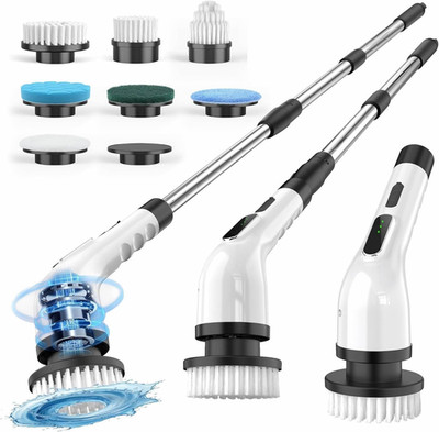 Electric Spin Scrubber, Cordless Cleaning Brush Scrubber for Home, 8 Replaceable