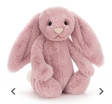 AUTHENTIC Jellycat Bashful Tulip Pink Bunny. NET Dust Bag, Protector