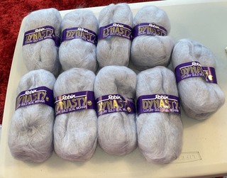 Robin Dynasty Gold Seal 80% Mohair 9x50g Blue Grey Knitting Wool/Yarn
