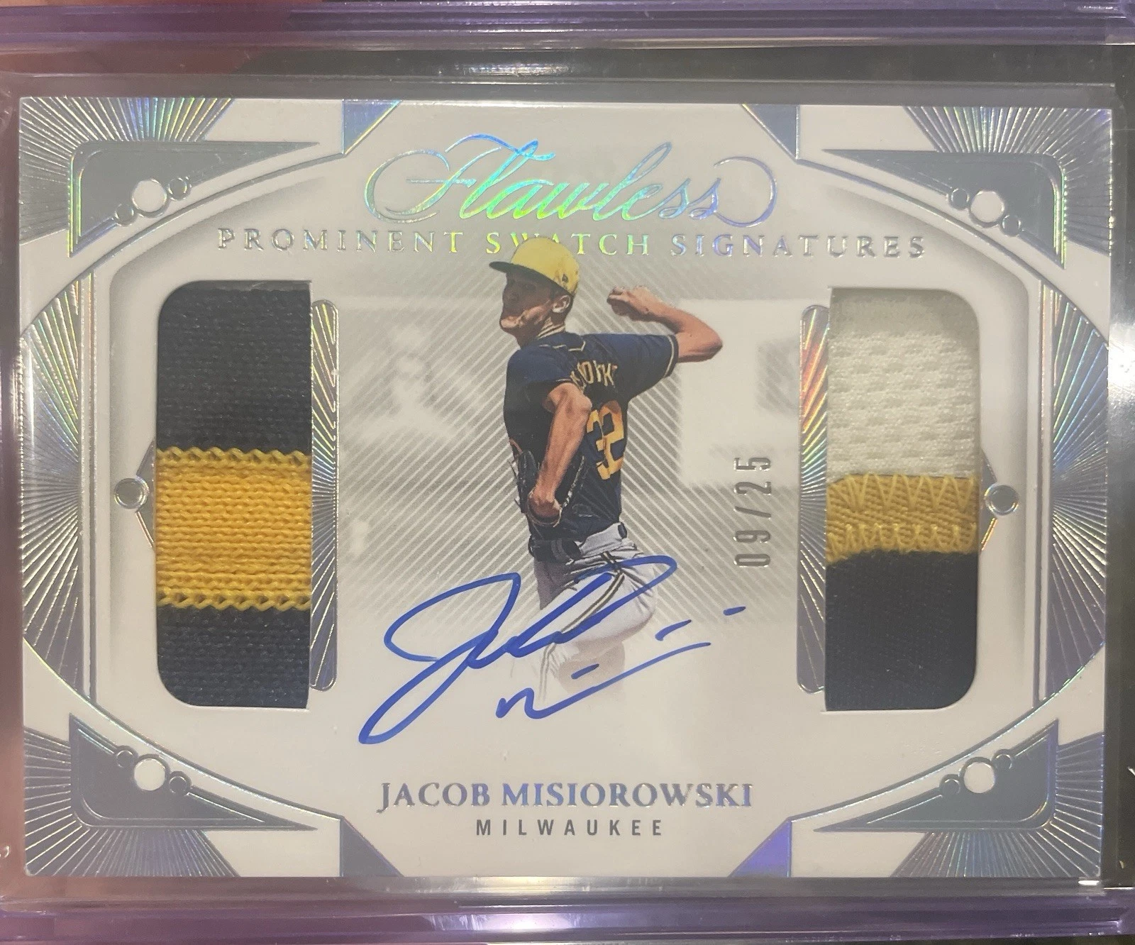 2024 Panini Flawless Jacob Misiorowski 09/25 Prominent Swatch Auto On-Card (MIL) - Picture 1 of 1