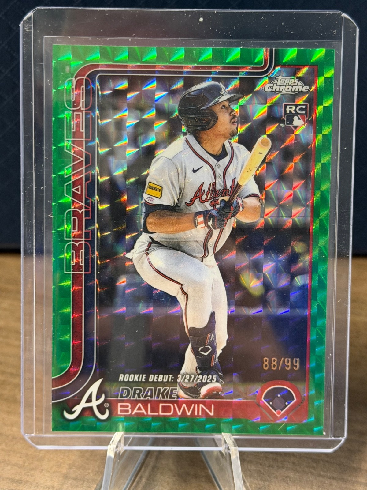 DRAKE BALDWIN 2025 TOPPS CHROME UPDATE ROOKIE DEBUT GREEN RC /99