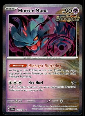 Flutter Mane 043/131 Rare Prismatic Evolutions Pokemon Holo NM Englisch
