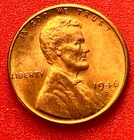 1946-S Lincoln Wheat Cent Penny GEM RED BU From an Original Bank Roll