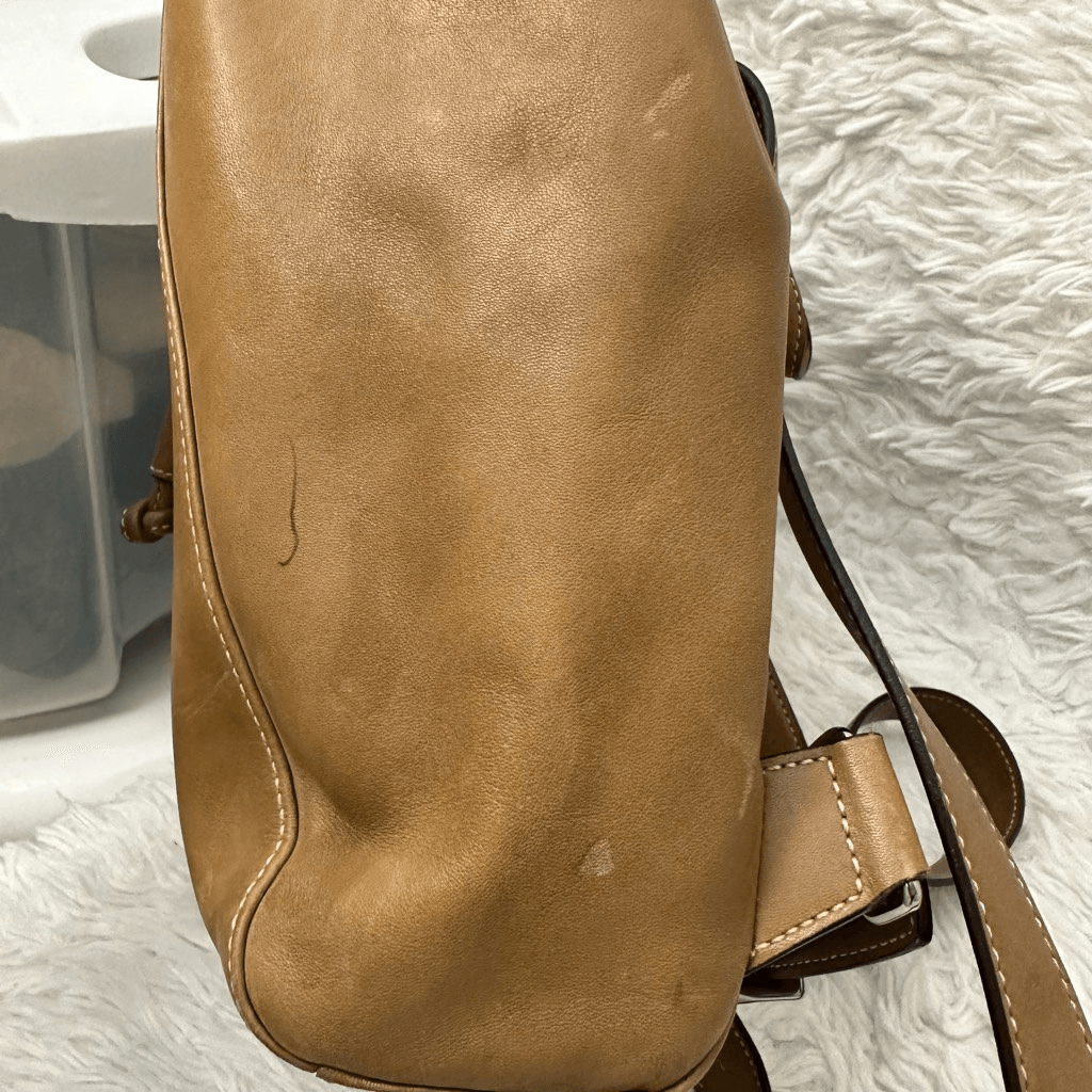 COACH Vintage Light Tan Leather Legacy Drawstring‎ Backpack Bag 9569 small COACH Vintage Light Tan Leather Legacy Drawstring Backpack  main image 3