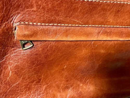 Borsa a mano vintage in pelle marrone marrone scuro DR Pelletterie Firenze borsa italiana tracolla - Foto 7 di 19