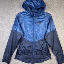 Nike Windrunner Windbreaker Vented Jacket Blue Full Zip Hooded Womens Sz S READ