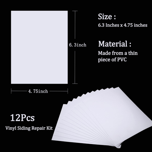 Vinyl Siding Repair Kit 12Pcs 6.3X4.75Inch Self-Adhesive Vinyl Siding Patch PVC - Picture 4 of 5