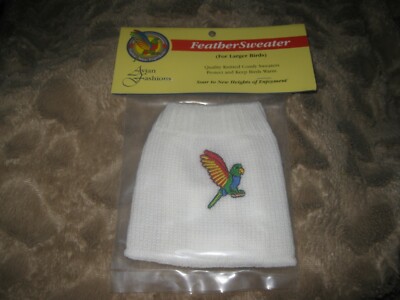 Bird Parrots Sweater Comfy Warm Pickers Pluckers Aid Avian Fashions WHITE  Cheap