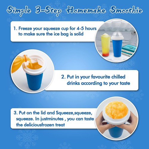 Slushie Maker Cup Magic Quick Frozen Smoothies Double Layer Milk Shake Cups Blue - 第 6/8 張圖片