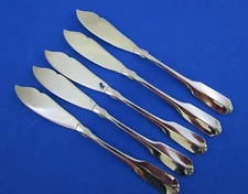SET OF 5 ONEIDA LTD GLOSSY "GLORIA" PLACE BUTTER KNIVES SS Rogers Flatware