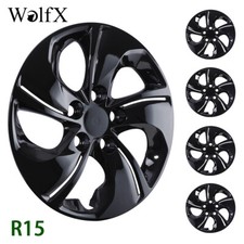 4pcs 15 Hubcaps Black Lacquer Wheel Covers For 2013 2014 2015 Honda Civic Sedan