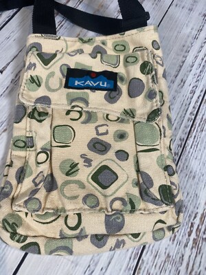Kavu Bag Purse Crossbody Mini Keeper Small Beige/Green/Gray