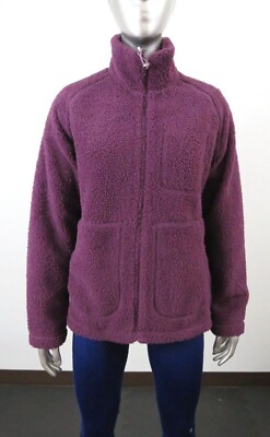 Womens The North Face Ridge Fleece Heavyweight Full Zip Sweater Jacket - Wine 